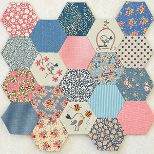 Little Bluebird Hexagons Block of the Month
