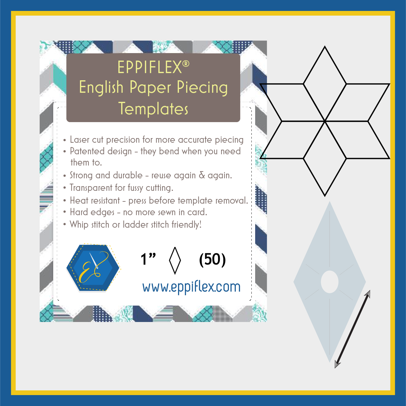 English Paper Piecing Papers, Templates and Notions.